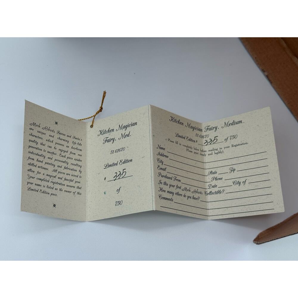 Mark Roberts Pumpkin Pie Fairy Large Box W/ Limited Edition Numbered Certificate - Picture 9 of 10
